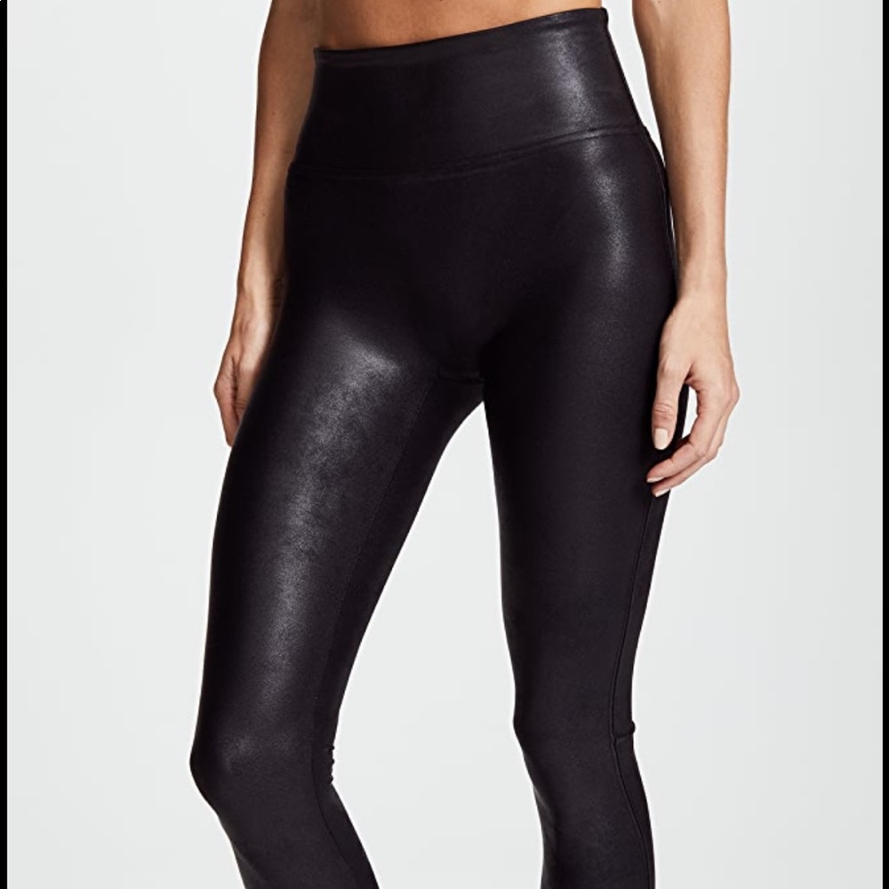 Spanx Faux Leather Leggings Black Sz M
